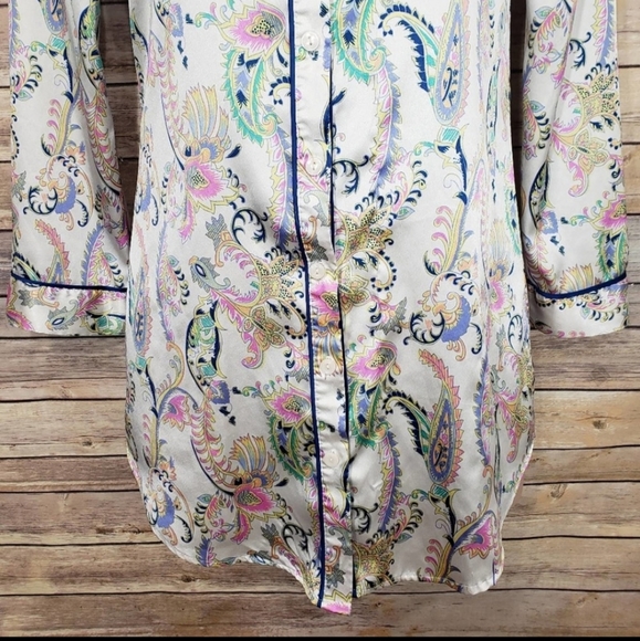 Victoria secret Sleepwear Paisley Long Sleeve Top - Picture 5 of 9